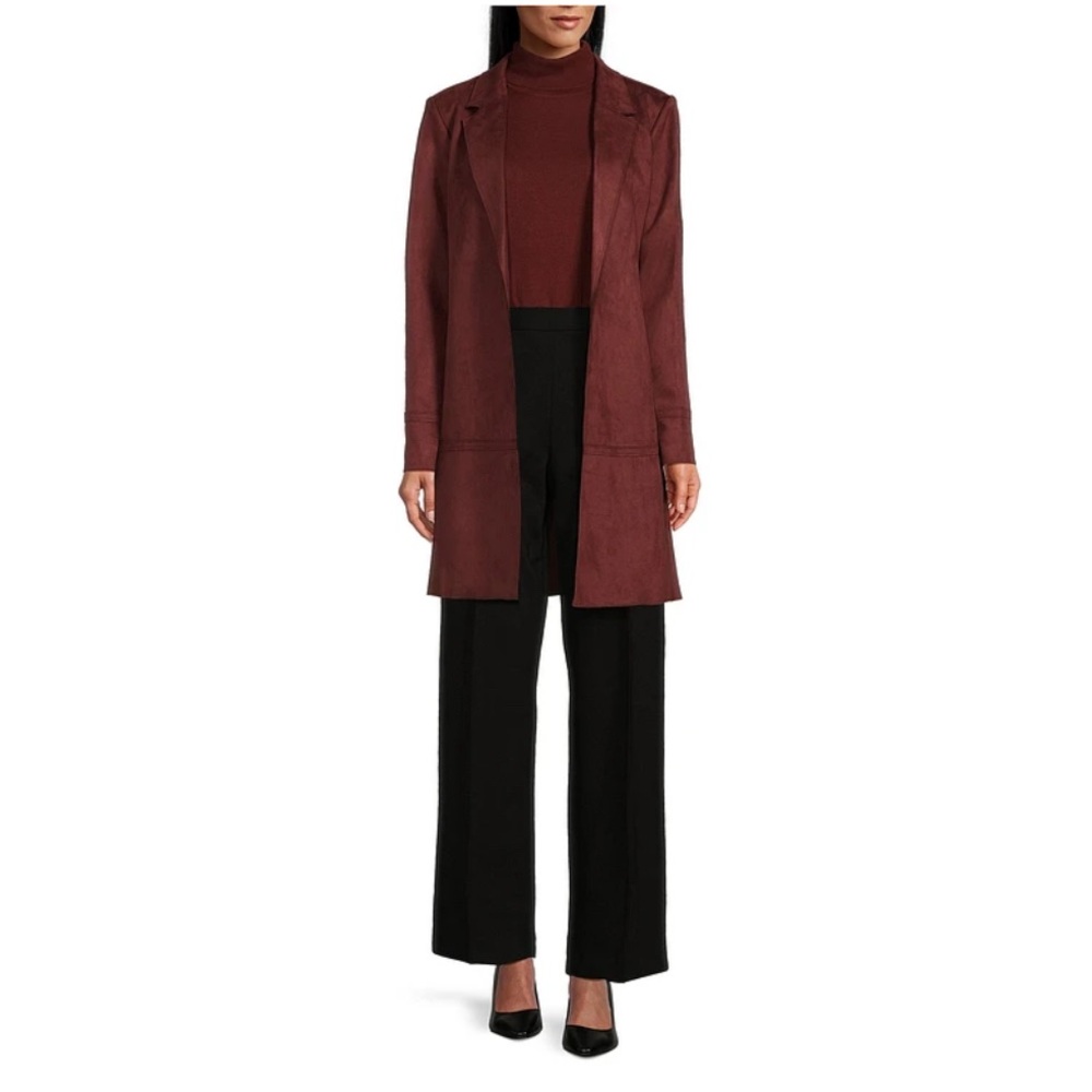 NWT Preston &‎ York Faux Suede Jacket Coat Longline Blazer, 12 Rust Quiet Luxury